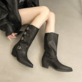 Bottes Courtes Minces à Boucle pour Femmes, Semelle Épaisse Rehaussante, Élégantes et Slim - IVOIRART.COM
