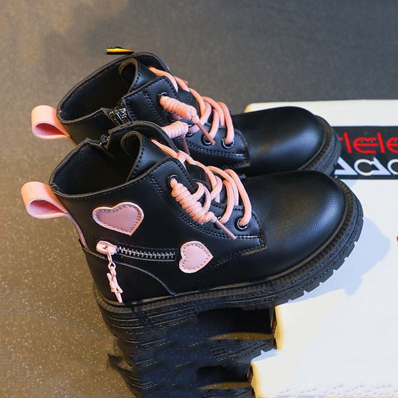 Bottes Courtes Style Britannique pour Fille, Chaussures de Marche avec Doublure Coton Chauffante - IVOIRART.COM