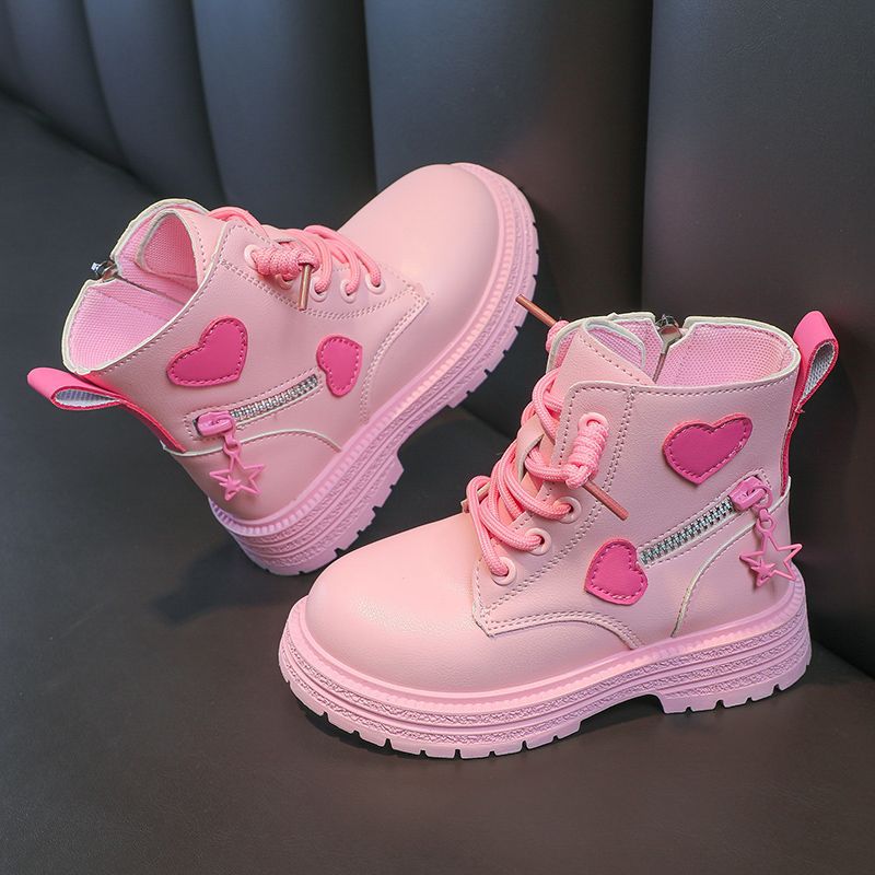 Bottes Courtes Style Britannique pour Fille, Chaussures de Marche avec Doublure Coton Chauffante - IVOIRART.COM