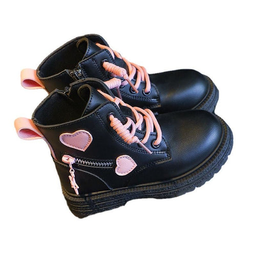 Bottes Courtes Style Britannique pour Fille, Chaussures de Marche avec Doublure Coton Chauffante - IVOIRART.COM