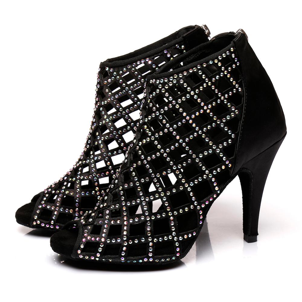Bottes de danse en satin à diamants évidés, élégantes et légères - IVOIRART.COM