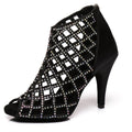 Bottes de danse en satin à diamants évidés, élégantes et légères - IVOIRART.COM