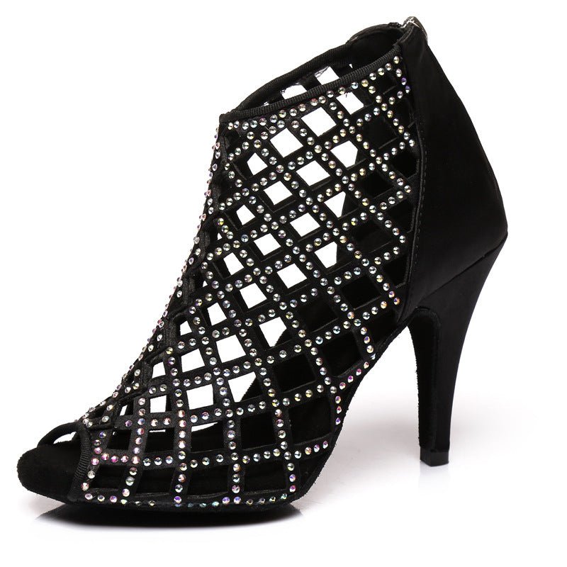 Bottes de danse en satin à diamants évidés, élégantes et légères - IVOIRART.COM