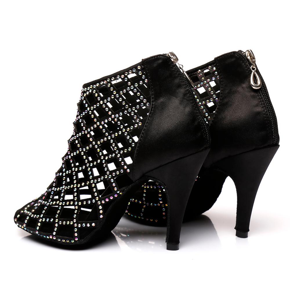 Bottes de danse en satin à diamants évidés, élégantes et légères - IVOIRART.COM