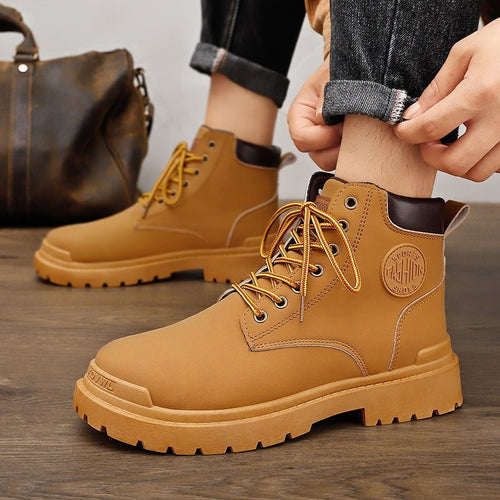 Bottes de travail polyvalentes pour hommes à tige haute et semelle épaisse - IVOIRART.COM