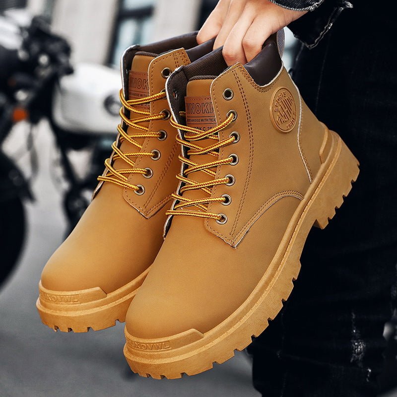 Bottes de travail polyvalentes pour hommes à tige haute et semelle épaisse - IVOIRART.COM