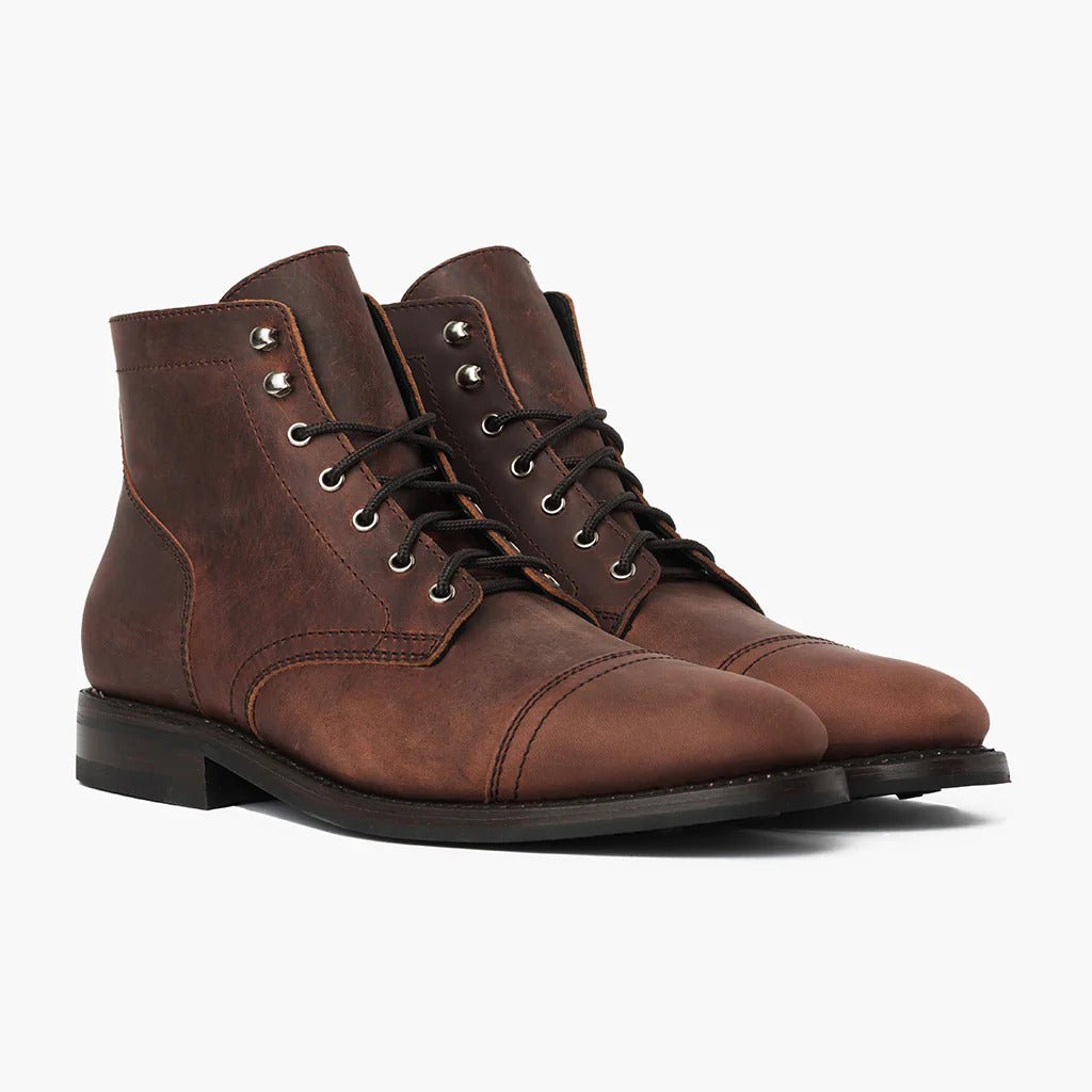 Bottes de travail rétro pour hommes à bout rond, style vintage robuste et confortable - IVOIRART.COM