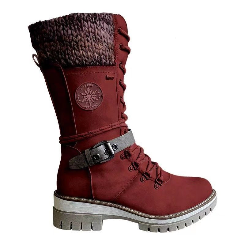 Bottes d'hiver et d'automne pour femmes, style européen et américain, hautes et chaudes - IVOIRART.COM