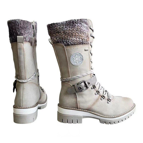 Bottes d'hiver et d'automne pour femmes, style européen et américain, hautes et chaudes - IVOIRART.COM