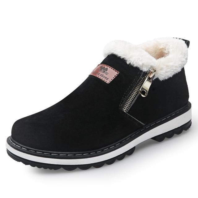 Bottes d'hiver hautes en daim, doublure velours, fermeture éclair, noir et or - IVOIRART.COM