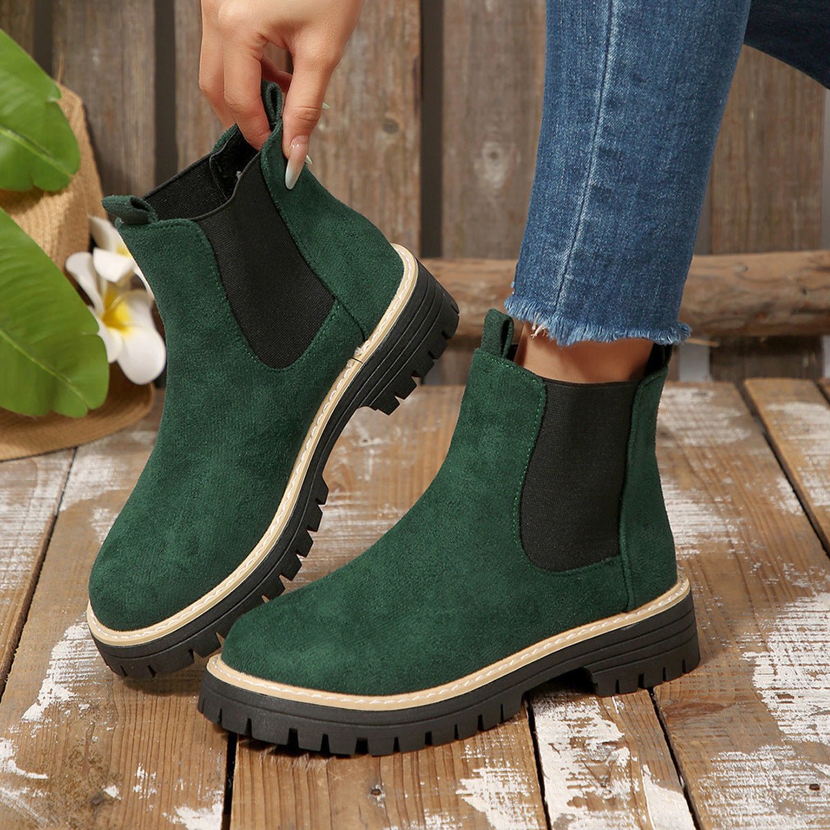 Bottes élégantes pour femmes à bout rond, polyvalentes et décontractées - IVOIRART.COM
