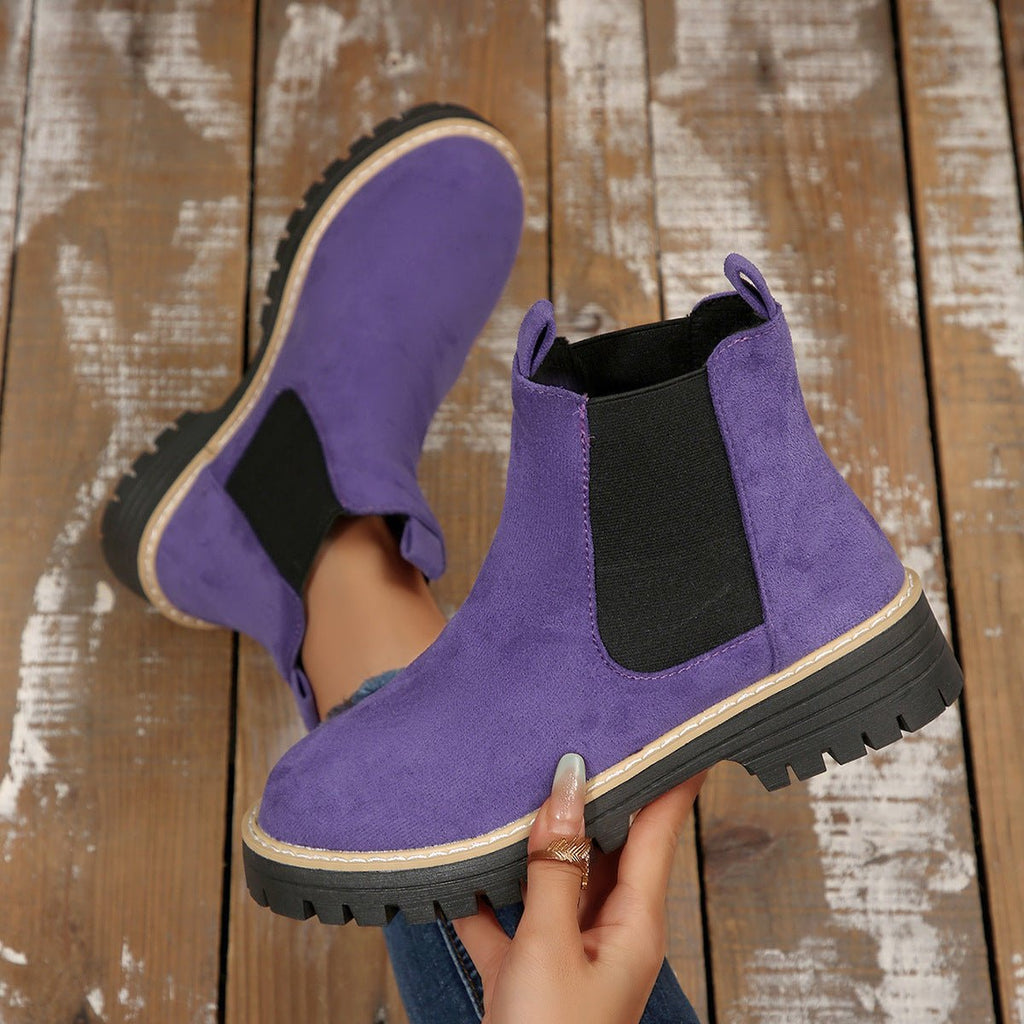 Bottes élégantes pour femmes à bout rond, polyvalentes et décontractées - IVOIRART.COM