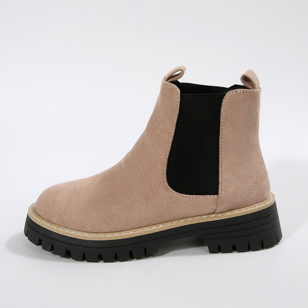 Bottes élégantes pour femmes à bout rond, polyvalentes et décontractées - IVOIRART.COM