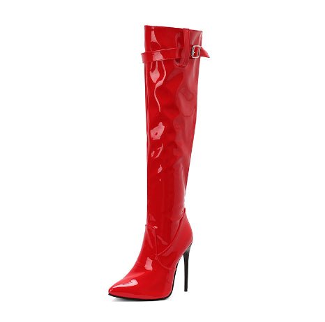 Bottes femme à talons aiguilles, bout pointu, cuissardes au-dessus du genou - IVOIRART.COM