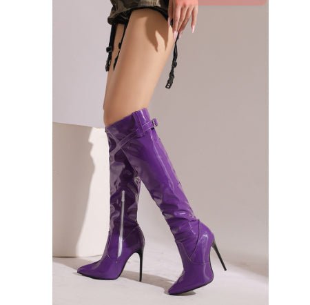 Bottes femme à talons aiguilles, bout pointu, cuissardes au-dessus du genou - IVOIRART.COM