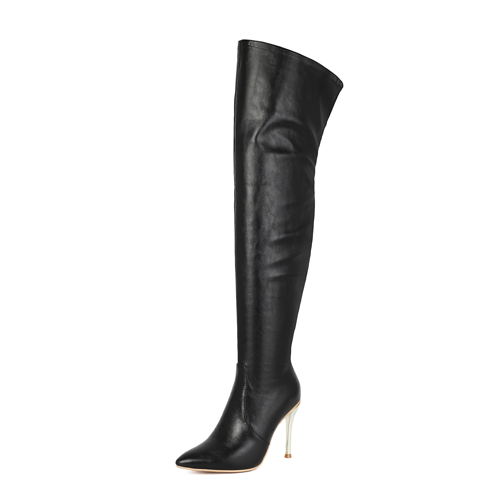 Bottes Femme à Talons Aiguilles Pointus Montantes au-dessus du Genou Élégantes - IVOIRART.COM