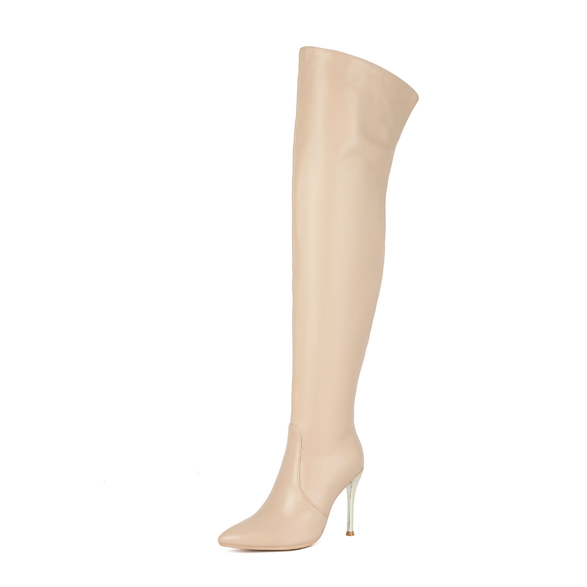 Bottes Femme à Talons Aiguilles Pointus Montantes au-dessus du Genou Élégantes - IVOIRART.COM