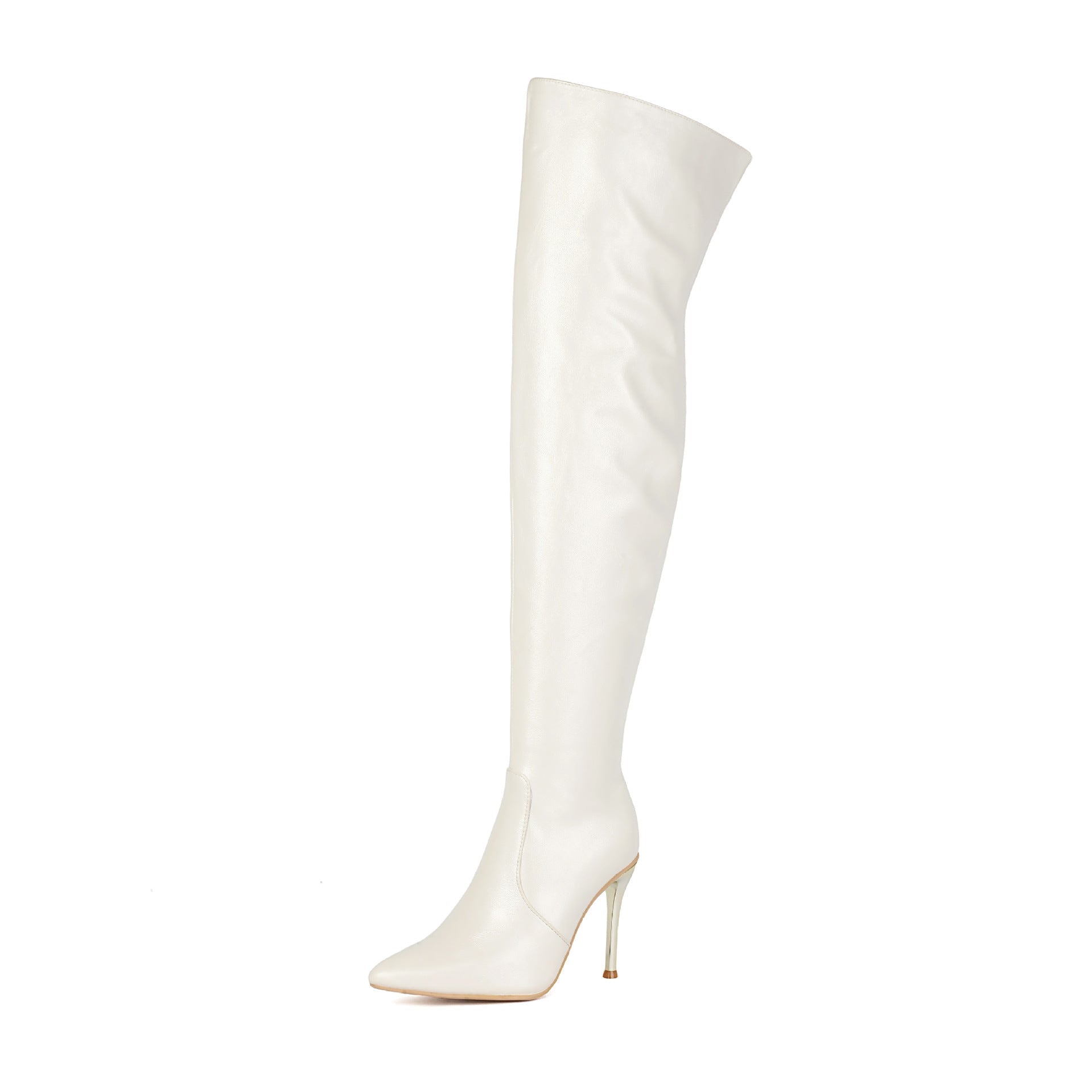 Bottes Femme à Talons Aiguilles Pointus Montantes au-dessus du Genou Élégantes - IVOIRART.COM