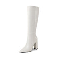Bottes hautes à talons épais pointus pour femme, automne et hiver élégantes - IVOIRART.COM
