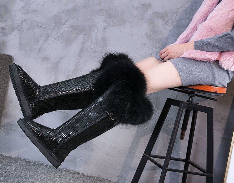 Bottes hautes en cuir jusqu'aux genoux pour femmes, élégantes et confortables - IVOIRART.COM