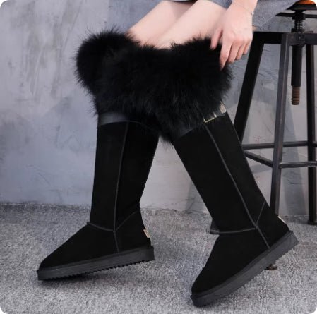 Bottes hautes en cuir jusqu'aux genoux pour femmes, élégantes et confortables - IVOIRART.COM