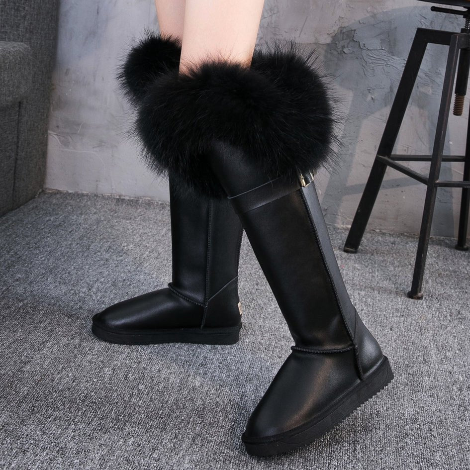 Bottes hautes en cuir jusqu'aux genoux pour femmes, élégantes et confortables - IVOIRART.COM