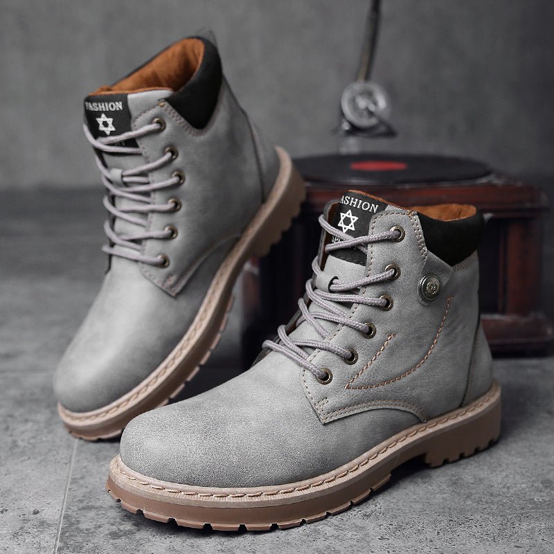 Bottes hautes style britannique Martin, qualité supérieure, chaussures décontractées et de travail - IVOIRART.COM