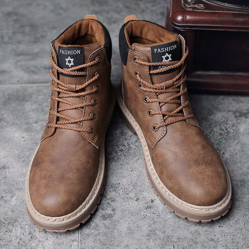 Bottes hautes style britannique Martin, qualité supérieure, chaussures décontractées et de travail - IVOIRART.COM