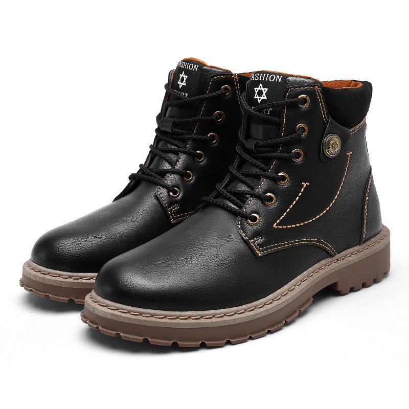 Bottes hautes style britannique Martin, qualité supérieure, chaussures décontractées et de travail - IVOIRART.COM