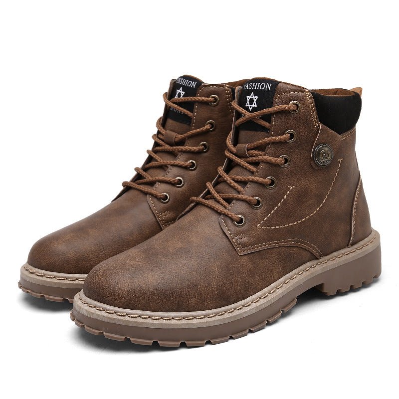 Bottes hautes style britannique Martin, qualité supérieure, chaussures décontractées et de travail - IVOIRART.COM