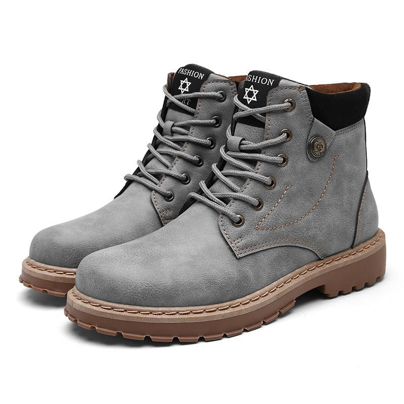 Bottes hautes style britannique Martin, qualité supérieure, chaussures décontractées et de travail - IVOIRART.COM