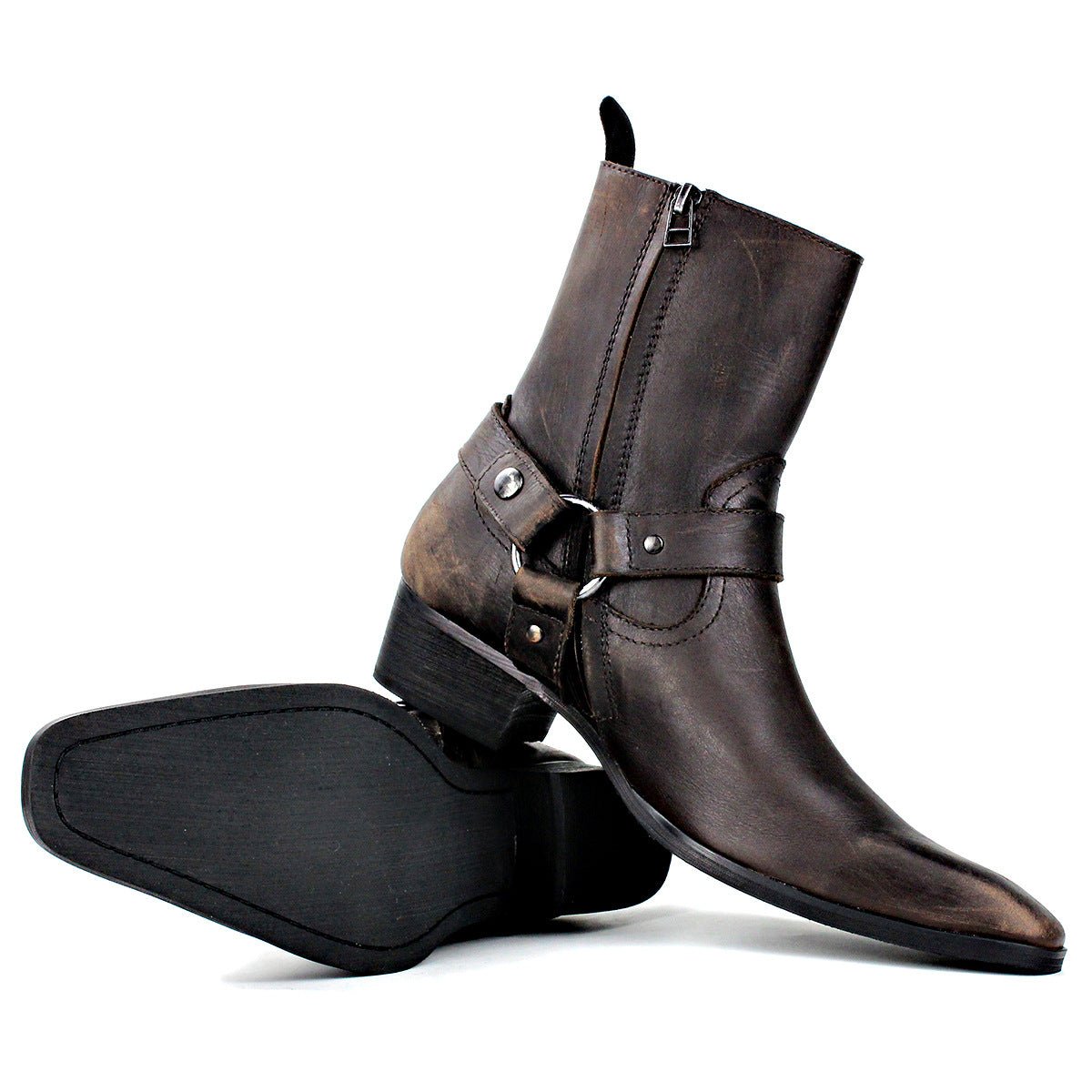 Bottes homme cuir véritable automne hiver, style décontracté, confort adhérence - IVOIRART.COM