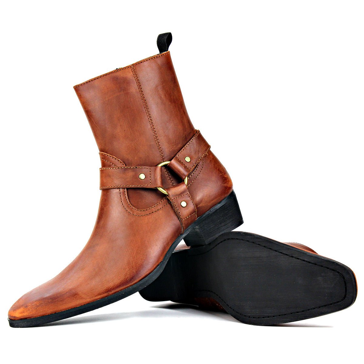 Bottes homme cuir véritable automne hiver, style décontracté, confort adhérence - IVOIRART.COM