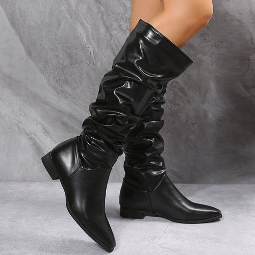 Bottes longues blanches pour femmes style cowboy à bout pointu, élégantes et confortables - IVOIRART.COM