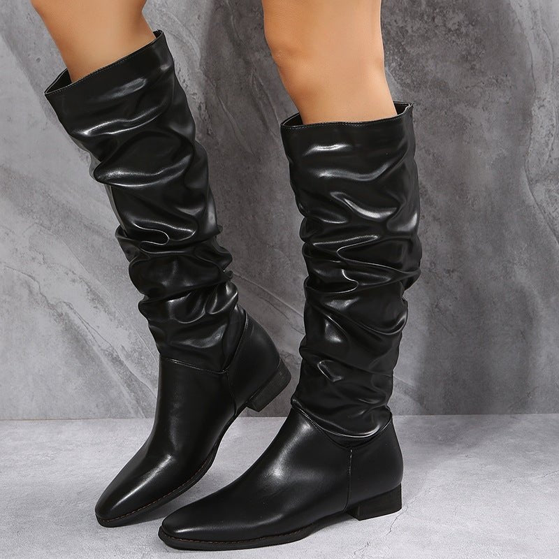 Bottes longues blanches pour femmes style cowboy à bout pointu, élégantes et confortables - IVOIRART.COM