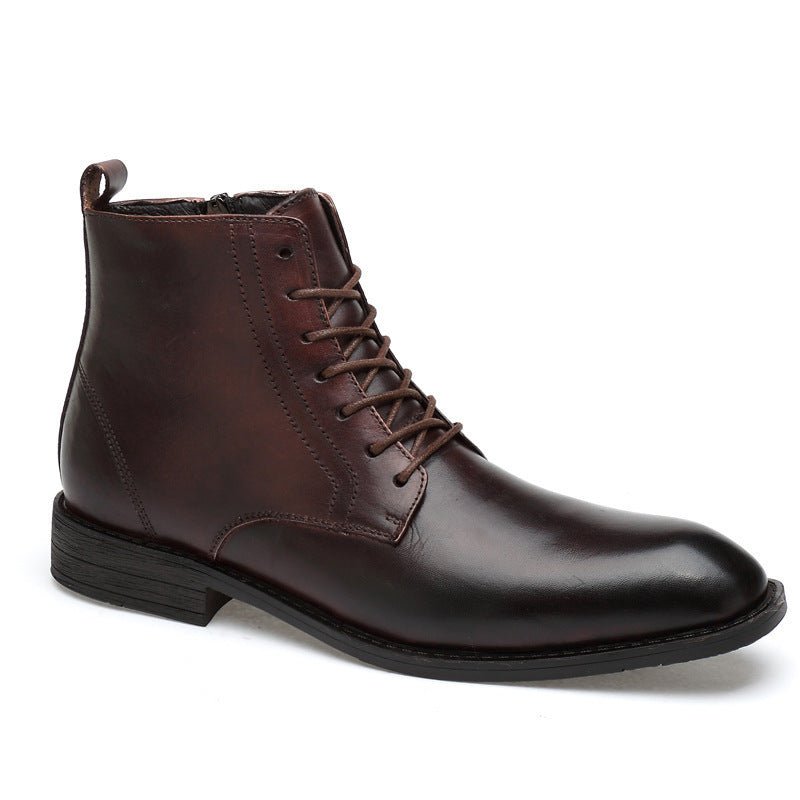 Bottes Martin homme hiver cuir pleine fleur business hautes fourrées 36-47 doublé - IVOIRART.COM