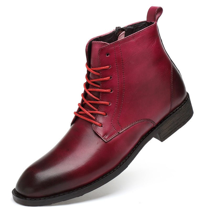 Bottes Martin homme hiver cuir pleine fleur business hautes fourrées 36-47 doublé - IVOIRART.COM