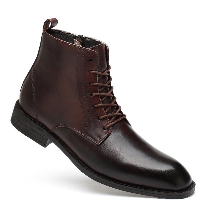 Bottes Martin homme hiver cuir pleine fleur business hautes fourrées 36-47 doublé - IVOIRART.COM