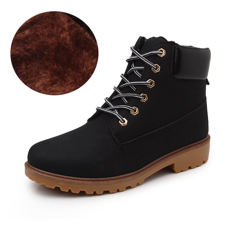 Bottes montantes homme style Dr Martens en PU mat, semelle caoutchouc résistante - IVOIRART.COM