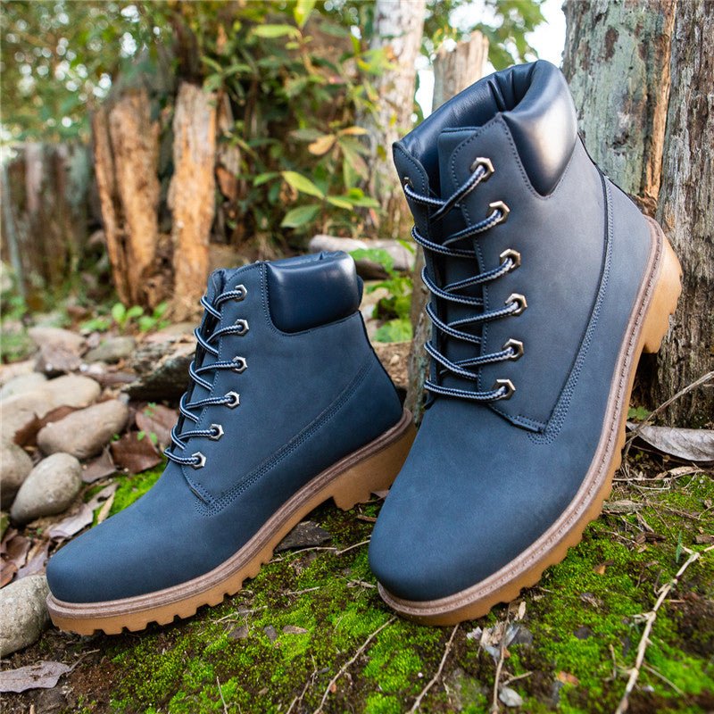 Bottes montantes homme style Dr Martens en PU mat, semelle caoutchouc résistante - IVOIRART.COM