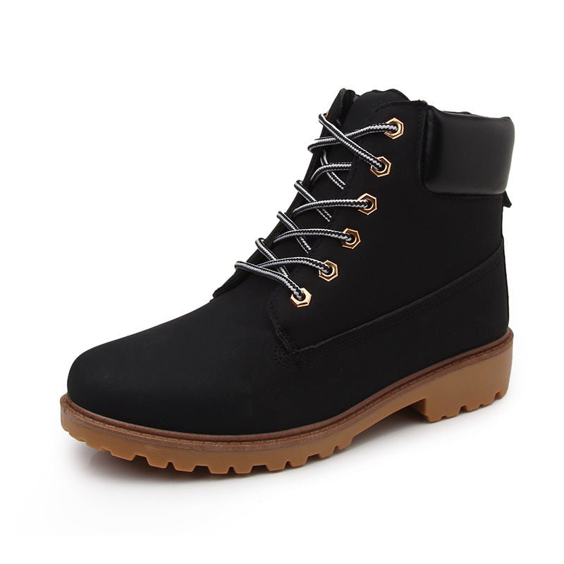 Bottes montantes homme style Dr Martens en PU mat, semelle caoutchouc résistante - IVOIRART.COM