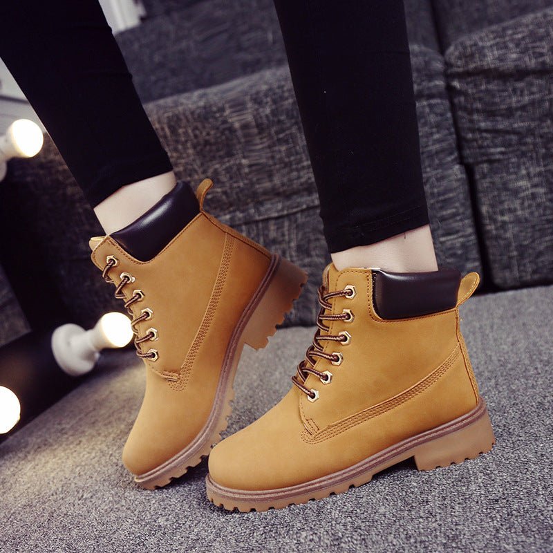 Bottes montantes homme style Dr Martens en PU mat, semelle caoutchouc résistante - IVOIRART.COM