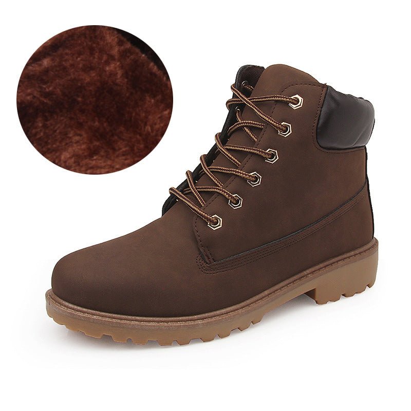 Bottes montantes homme style Dr Martens en PU mat, semelle caoutchouc résistante - IVOIRART.COM