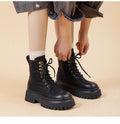Bottes Montantes Rétro pour Femme avec Talon Épais et Effet Grandissant - IVOIRART.COM