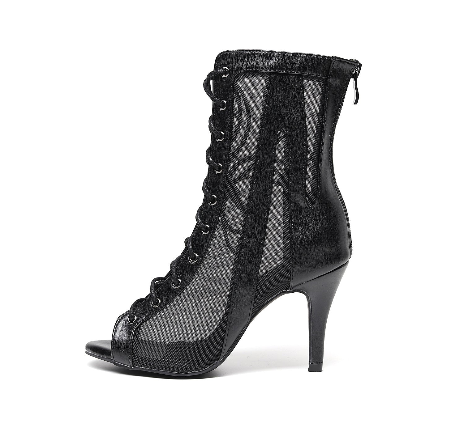 Bottes Noires à Talons Hauts pour Cheville, Chaussures de Danse Latine Élégantes - IVOIRART.COM