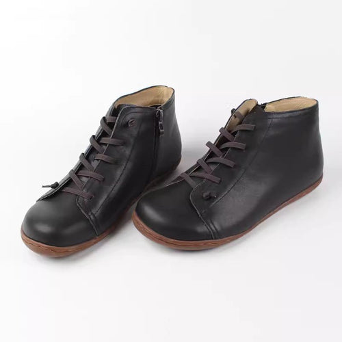 Bottes pour Femmes en Cuir de Vachette Pleine Fleur avec Semelle Souple - IVOIRART.COM