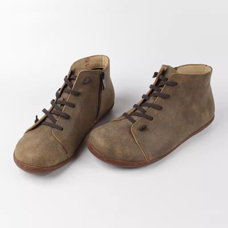 Bottes pour Femmes en Cuir de Vachette Pleine Fleur avec Semelle Souple - IVOIRART.COM