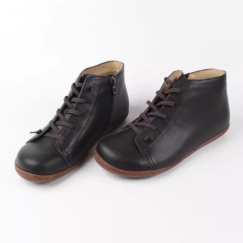 Bottes pour Femmes en Cuir de Vachette Pleine Fleur avec Semelle Souple - IVOIRART.COM