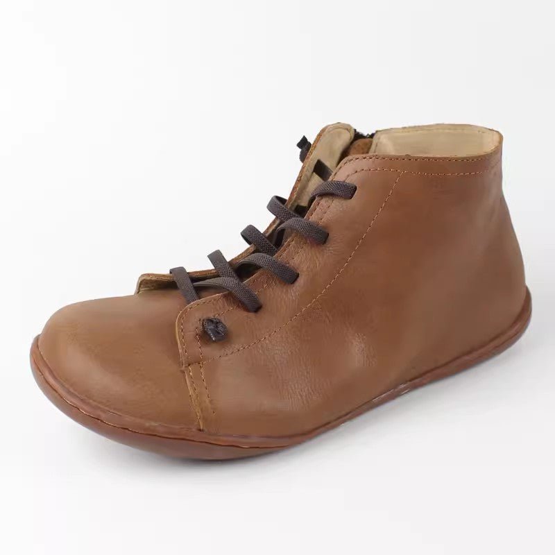 Bottes pour Femmes en Cuir de Vachette Pleine Fleur avec Semelle Souple - IVOIRART.COM