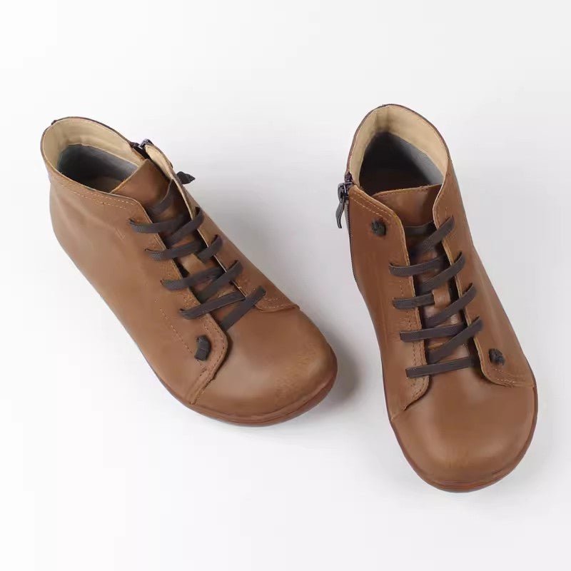 Bottes pour Femmes en Cuir de Vachette Pleine Fleur avec Semelle Souple - IVOIRART.COM